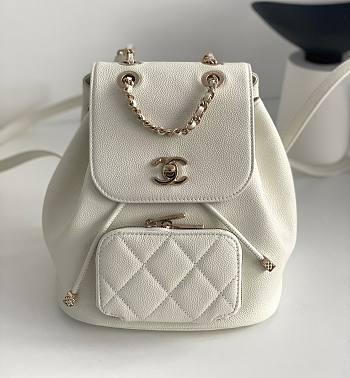 	 Kitlife Chanel Business Affinity Backpack White - 24x20cm