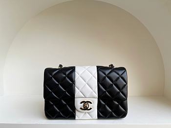 	 Kitlife Chanel Black & white timeless classic flap bag - 12 × 20 × 6 cm