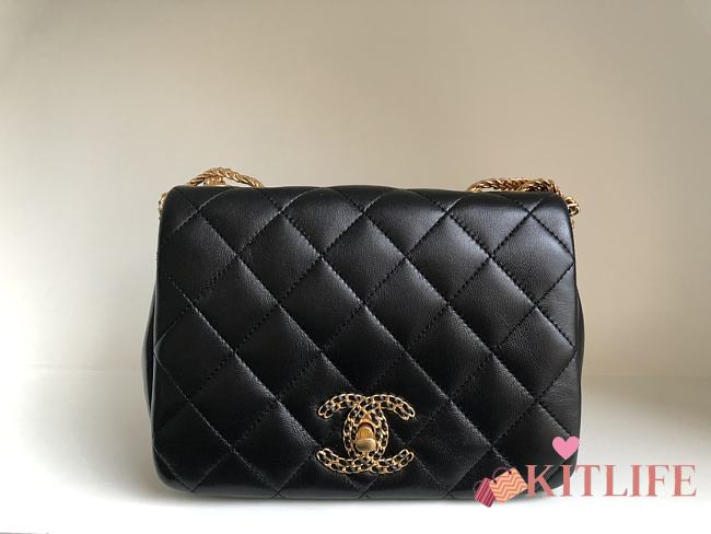 Kitlife Chanel Flap Bag Lambskin Black - 20-15-6Cm - 1