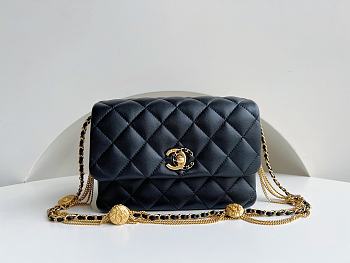 Kitlife Chanel Mini Lambskin Flap Black Bag - 15 × 20 × 9 cm