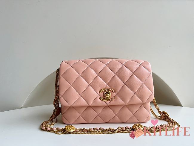 Kitlife Chanel Mini Lambskin Flap Pink Bag - 15 × 20 × 9 cm - 1