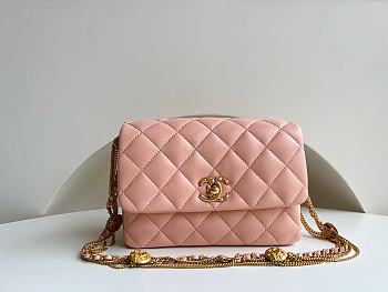 Kitlife Chanel Mini Lambskin Flap Pink Bag - 15 × 20 × 9 cm