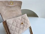 	 Kitlife Chanel Mini Velvet Flap Beige Bag - 15 × 20 × 9 cm - 3