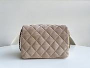 	 Kitlife Chanel Mini Velvet Flap Beige Bag - 15 × 20 × 9 cm - 2