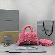 Kitlife Fluffy Hourglass Top Handle Bag Pink - 11.5x14x4.5cm - 1