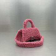 Kitlife Fluffy Hourglass Top Handle Bag Pink - 11.5x14x4.5cm - 3