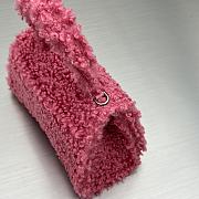Kitlife Fluffy Hourglass Top Handle Bag Pink - 11.5x14x4.5cm - 2