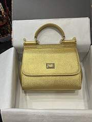 Kitlife Dolce & Gabbana Medium Sicily Tote Gold Leather Tote Bag - 25×20×12cm - 1