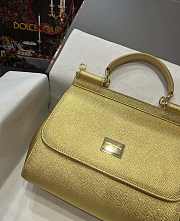 Kitlife Dolce & Gabbana Medium Sicily Tote Gold Leather Tote Bag - 25×20×12cm - 4