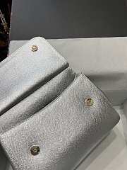 Kitlife Dolce & Gabbana Medium Sicily Tote Silver Leather Tote Bag - 25×20×12cm - 3