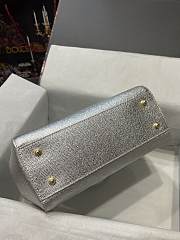 Kitlife Dolce & Gabbana Medium Sicily Tote Silver Leather Tote Bag - 25×20×12cm - 2
