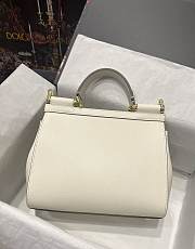 Kitlife Dolce & Gabbana Medium Sicily Tote White Leather Tote Bag - 25×20×12cm - 2