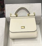 Kitlife Dolce & Gabbana Medium Sicily Tote White Leather Tote Bag - 25×20×12cm - 1