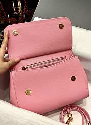 	 Kitlife Dolce & Gabbana Medium Sicily Tote Pink Leather Tote Bag - 25×20×12cm - 3
