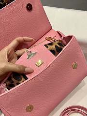 	 Kitlife Dolce & Gabbana Medium Sicily Tote Pink Leather Tote Bag - 25×20×12cm - 2