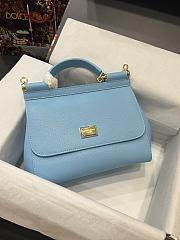 	 Kitlife Dolce & Gabbana Medium Sicily Tote Blue Leather Tote Bag - 25×20×12cm - 1