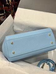 	 Kitlife Dolce & Gabbana Medium Sicily Tote Blue Leather Tote Bag - 25×20×12cm - 3