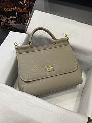 	 Kitlife Dolce & Gabbana Medium Sicily Tote Grey Leather Tote Bag - 25×20×12cm - 1