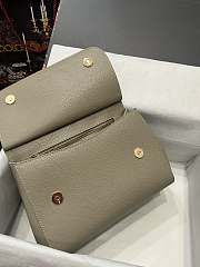 	 Kitlife Dolce & Gabbana Medium Sicily Tote Grey Leather Tote Bag - 25×20×12cm - 5