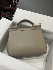 	 Kitlife Dolce & Gabbana Medium Sicily Tote Grey Leather Tote Bag - 25×20×12cm - 3