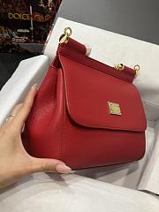 Kitlife Dolce & Gabbana Medium Sicily Tote Red Leather Tote Bag - 25×20×12cm - 2