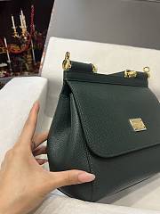 	 Kitlife Dolce & Gabbana Medium Sicily Tote Green Leather Tote Bag - 25×20×12cm - 5