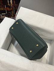 	 Kitlife Dolce & Gabbana Medium Sicily Tote Green Leather Tote Bag - 25×20×12cm - 4
