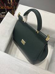 	 Kitlife Dolce & Gabbana Medium Sicily Tote Green Leather Tote Bag - 25×20×12cm - 2