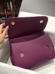 	 Kitlife Dolce & Gabbana Medium Sicily Tote Purple Leather Tote Bag - 25×20×12cm - 4