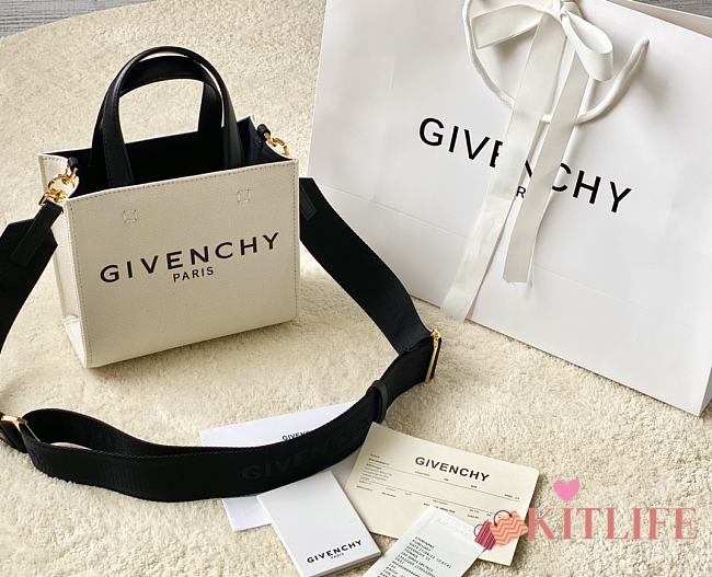 	 Kitlife Givenchy Logo canvas shopper white small - 19*8*16cm - 1