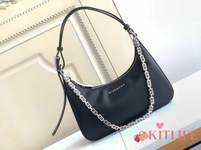 Kitlife Givenchy black moon cut out bag in leather - 30*8*20cm - 1