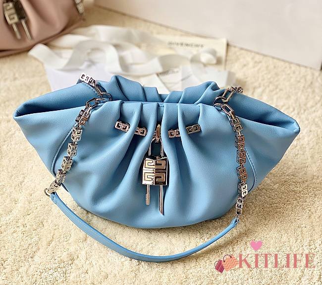 Kitlife Givenchy Kenny leather shoulder bag blue - 32x22x17cm - 1