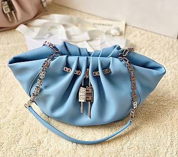 Kitlife Givenchy Kenny leather shoulder bag blue - 32x22x17cm