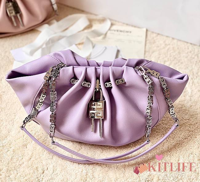 Kitlife Givenchy Kenny leather shoulder bag purple - 32x22x17cm - 1