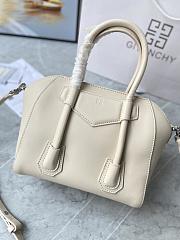 Kitlife Givenchy Antigona Lock mini white leather top handle bag - 23*27*13cm - 4