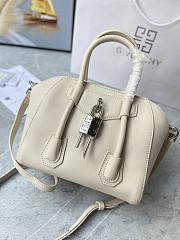 Kitlife Givenchy Antigona Lock mini white leather top handle bag - 23*27*13cm - 2