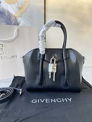 	 Kitlife Givenchy Antigona Lock mini black leather top handle bag - 23*27*13cm - 1