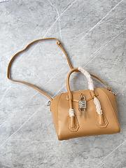 	 Kitlife Givenchy Antigona Lock mini beige leather top handle bag - 23*27*13cm - 6