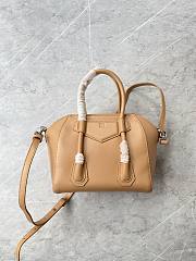 	 Kitlife Givenchy Antigona Lock mini beige leather top handle bag - 23*27*13cm - 2