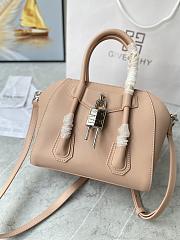 	 Kitlife Givenchy Antigona Lock mini pink leather top handle bag - 23*27*13cm - 3