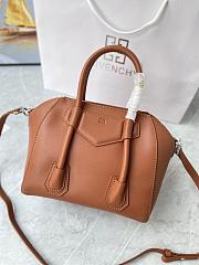 	 Kitlife Givenchy Antigona Lock mini brown leather top handle bag - 23*27*13cm - 4