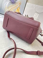 	 Kitlife Givenchy Antigona Lock mini burgundy leather top handle bag - 23*27*13cm - 4