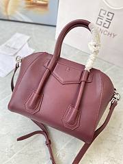 	 Kitlife Givenchy Antigona Lock mini burgundy leather top handle bag - 23*27*13cm - 2