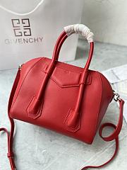 	 Kitlife Givenchy Antigona Lock mini red leather top handle bag - 23*27*13cm - 5