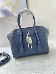 	 Kitlife Givenchy Antigona Lock mini blue leather top handle bag - 23*27*13cm - 3