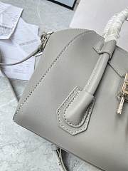 	 Kitlife Givenchy Antigona Lock mini grey leather top handle bag - 23*27*13cm - 2