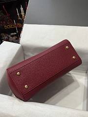 	 Kitlife Dolce & Gabbana Medium Sicily Tote Burgundy Leather Tote Bag - 25×20×12cm - 5