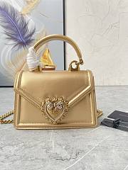 	 Kitlife Dolce & Gabbana Devotion Gold Leather Bag - 24x17x9cm - 1