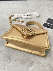 	 Kitlife Dolce & Gabbana Devotion Gold Leather Bag - 24x17x9cm - 4