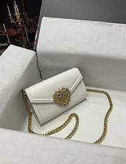 Kitlife Dolce & Gabbana Devotion Small White Leather Shoulder Bag - 11.5*18.5*3.5cm - 2